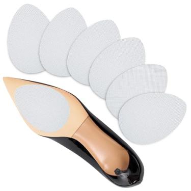 Imagem de Almofadas antiderrapantes, aderências autoadesivas transparentes na parte inferior dos sapatos, adesivos antiderrapantes de salto alto, protetores de sola de sapato de silicone (6 peças)