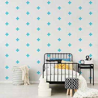 Imagem de Adesivo de Parede Cruz Azul Claro 69un 9x9cm Cobre 4m²