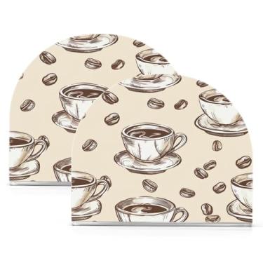 Imagem de Wassud Porta-guardanapos de acrílico para café e grãos, dispensador de guardanapos de papel moderno em forma de U para mesa, cozinha, sala de jantar, bancada 2 peças (comporta 50-60 guardanapos)