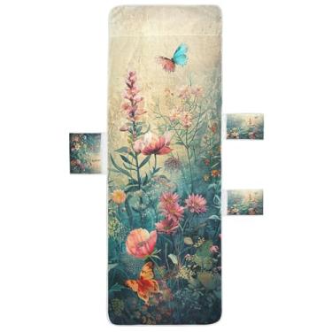 Imagem de STAYTOP Capa de toalha de espreguiçadeira de flores de primavera, capa de espreguiçadeira macia, capas de cadeira de praia com bolsos para jardim ao ar livre, pátio, pátio, banhos de sol, gramado, 215