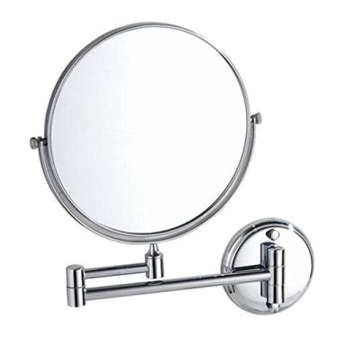 Imagem de LMJYU Espelho de parede para banheiro, espelho de maquiagem, espelho de beleza montado na parede de dois lados, ampliação 3X, espelho cosmético extensível giratório de 360°, espelho prateado