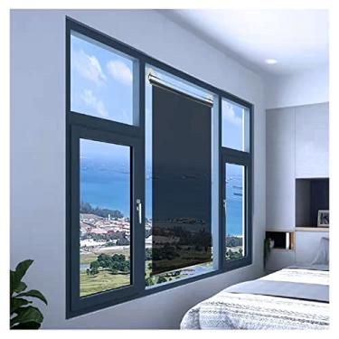 Imagem de uhyOHF Cortina de proteção solar transparente para quarto, cortinas de rolo de controle de calor com filtro de luz com ventosas, preto - prata (uma cor - 63 x 150 cm/25 x 59 pol