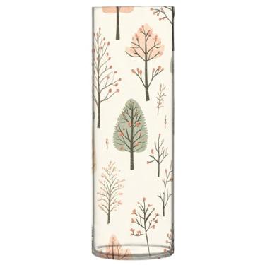 Imagem de CEBUGI Vaso de flores para árvores de Natal, 10 x 30 cm, vaso cilíndrico para flores, vaso transparente inquebrável para decoração de casa de festa de casamento