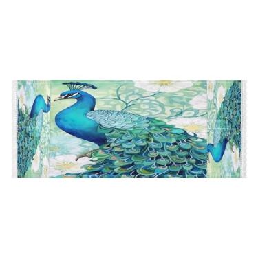 Imagem de Wassud Capas de lavadora e secadora em aquarela com estampa de pavão, protetor de lavadora com sacos de armazenamento, capa de geladeira à prova de poeira com bolsos para lavanderia doméstica, cozinha