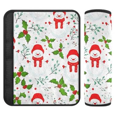 Imagem de Burbuja Capa para cinto de segurança de carro Snowmen Protetor de cinto de segurança de carro macio confortável para alça de ombro de assento, 1 par pequeno