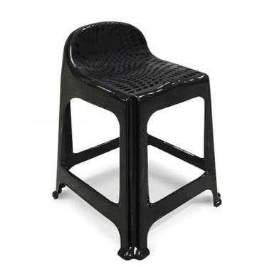 Imagem de Banquetas Banquinho Plástico Com Encosto 59x44x40CM - Plástico Resistente para Espaços Compactos (Varanda, Cozinha, Área de Serviço)(1 Unidade)