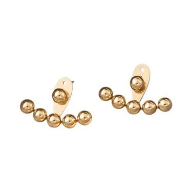Imagem de Brincos De Aço Inoxidável Dourado Com Pérolas, À Prova d'Água, Joias D