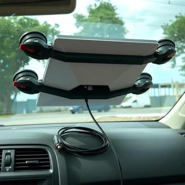 Imagem de Suporte Com Cabo 12V/24V/36V Para Starlink Mini Com Ventosas Para Antena Fixador Veicular Carro Trailer Antena Starlinkmini 4 Geração Gen Case base Carro Caminhão Trailer Barco (Preta)