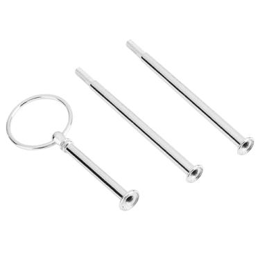 Imagem de Generic Suporte de Placa de Bolo Alça de Liga de Zinco Durável Com Design Delicado para Bolo de Várias Camadas ou Bandeja de Frutas para Festa de Aniversário ou Uso Diário - Coroa de 3 Camadas de Cor Dourada para Cerâmica, Vidro, Metal (Prata redonda de três camadas)