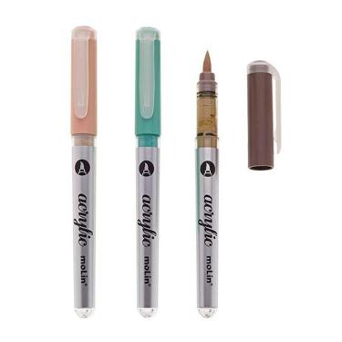 Imagem de Estojo Marcador Artístico Acrylic Paint Brush 12 Cores Molin Tons Pastel