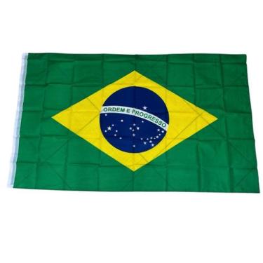 Imagem de Bandeira Brasil 120x180 Copa Mundo Tecido Futebol Jogo - sm decora
