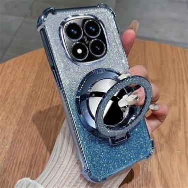 Imagem de Capa protetora macia de silicone à prova de choque com suporte espelhado para Xiaomi Redmi 14C Note 14 Pro Plus 4G 5G, azul, para Redmi Note 14 4G