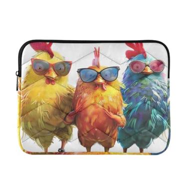 Imagem de Capas para laptop 13, 13,3, 14 polegadas, óculos de sol galinha, à prova de choque, capa protetora para notebook durável bolsa de transporte para computador