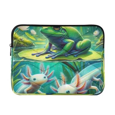 Imagem de Capas para laptop, sapo e axolotls, à prova de choque, capa protetora para notebook, pasta, bolsa de transporte, 15-15,6 polegadas