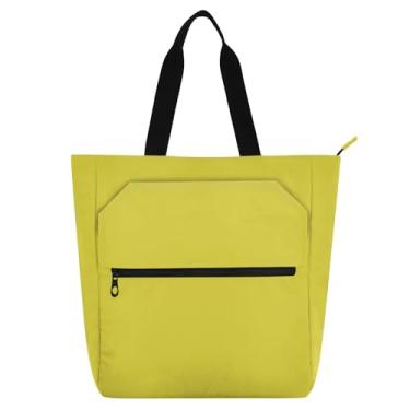 Imagem de ODAWA Bolsa de ginástica verde militar, bolsa de praia com zíper 30 cm C x 9,9 cm L x 37 cm A, Mimosa, One Size