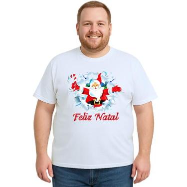 Imagem de Camiseta Papai Noel Feliz Natal Natalina Personalizada - UseP4, Branco