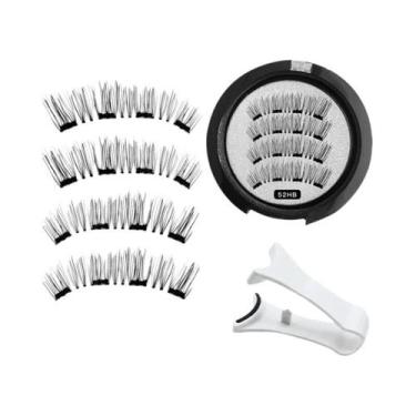 Imagem de Cílios Postiços Magnéticos 3D Naturais Reutilizáveis Conjunto De 4 Cíl