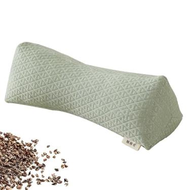 Imagem de Travesseiro de trigo sarraceno, travesseiro de suporte cervical refrescante, almofada ajustável de rolo de trigo sarraceno, alívio da dor no pescoço para dormindo nas costas e laterais, travesseiros