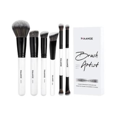 Imagem de Pincéis De Maquiagem Profissionais Macios E Densos Para Pó, Base, Corr