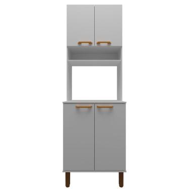 Imagem de Armário De Cozinha Multiuso ágata 60cm 4 Porta Bartira Branco