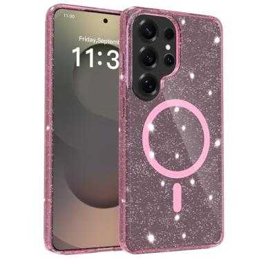 Imagem de Zeking Capa para Samsung Galaxy S26 Ultra, capa de celular com glitter magnético brilhante transparente de grau militar antiamarelamento com glitter - Capas protetoras transparentes resistentes à