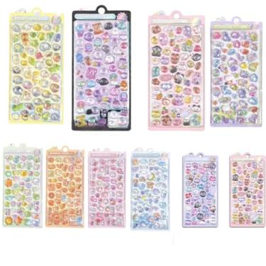 Imagem de Adesivos 3D para crianças com mais de 500 adesivos fofos, pacote variado para álbum de recortes, incluindo animal, cão, gato, coelho, pássaros, dinossauros e mais