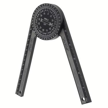 Imagem de Transferidor profissional de serra de esquadria com escalas gravadas a laser e medidor de nível integrado - Base giratória de 360° para medição de ângulo interno/externo com precisão - Design dobrável