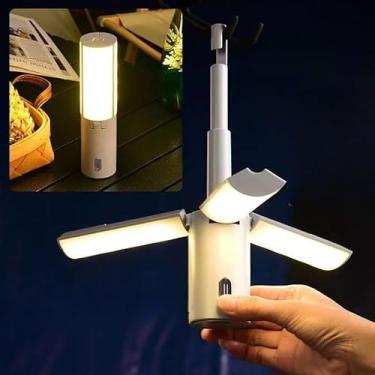 Imagem de Lanterna LED Portátil USB Recarregável para Camping e Pesca - Iluminação Super Brilhante Bivolt, À Prova de Chuva e Leve para Trilhas e Emergências(Luz de acampamento dobrável (2)