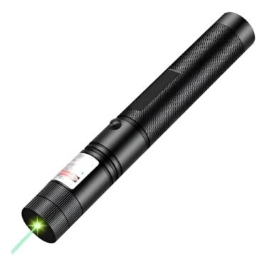 Imagem de Caneta Laser Verde 532nm, 1000W, Recarregável, Alcance 50km, Alumínio, Preto, com Bateria 4200mAh e Acessórios