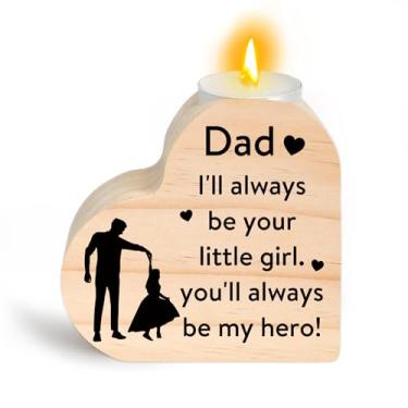 Imagem de Presentes de aniversário para pai – presentes de pai da filha, castiçais de madeira em forma de coração, Natal, Dia dos Pais, Dia dos Namorados, presentes para papai, pai, filha