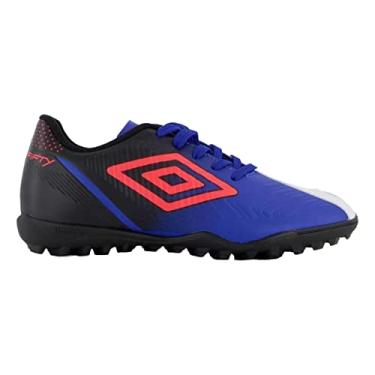 Imagem de Chuteira Society, Fifty IV Junior, Umbro, Infantil, Azul/Preto/Coral, 33