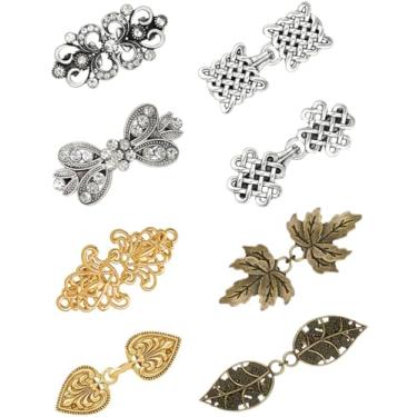 Imagem de Tornito Suéter vintage clipe espiral gola retrô capa cardigã fecho xale camisa broche broche cachecol chapéu clipes decoração folha strass pérola nó coração clipes para mulheres homens, Metal