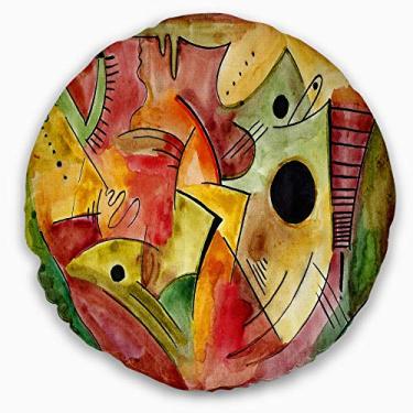 Imagem de Sala de estar, sofá, almofada de alta qualidade + capa de almofada impressa em ambos os lados 40,64 cm da Designart Stimulating Mood'