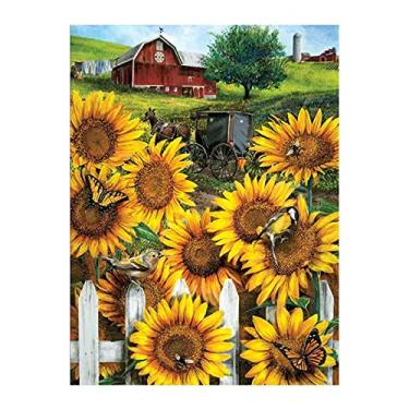 Imagem de Kit DIY Girassol 5D com Broca Completa Mosaico de Cristais Acrílico Arte Decorativa para Parede Casa Presente Sem Moldura Ferramentas Apoio Tela Alta