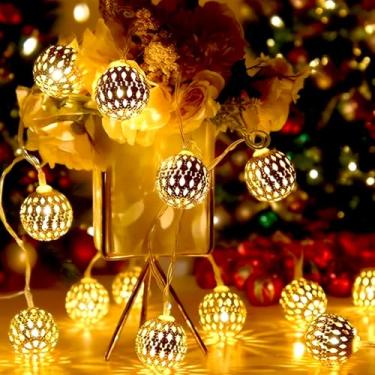 Imagem de Cordão de luzes globo de 2,8 m, 20 luzes de LED, design de luz de bola para quarto de Natal, festa de casamento, feriados ao ar livre, quente