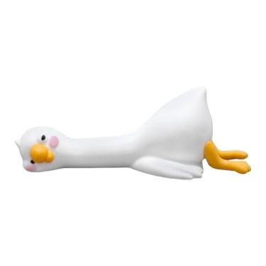 Imagem de KiBcsLic Estatueta de Ganso para Decoração de Computador. Pequena Estátua de Ganso, Um Adorável Enfeite em Miniatura para Prateleira, Mesa Ou Escrivaninha, 7cm x 3cm x 2,2cm, Tamanho real