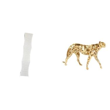 Imagem de Whtkoph Abajur de Chão Elegante em Papel com Escultura de Animal Estampada E Detalhes Dourados. Decoração Aconchegante para a Sala de Estar.