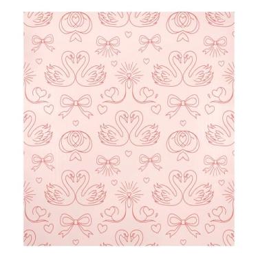 Imagem de Blueangle Corações de cisne graciosos capa magnética para lava-louças, decoração da capa frontal da máquina de lavar louça, adesivos de eletrodomésticos, adesivos de eletrodomésticos, 58 cm C x 66 cm