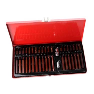 Imagem de KiBcsLic Jogo de 40 Soquetes Sextavados com Encaixes de 1/2" e 3/8" para Reparo Automotivo - Ferramentas Manuais, Vermelho