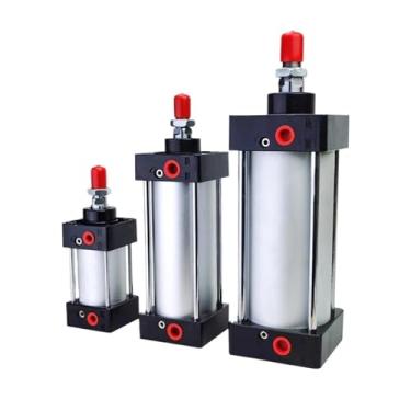 Imagem de Cilindros pneumáticos de ar padrão SC 32/40/50/63 mm furo duplo ação 50/75/100/125/150/175/200/250/300/350/400/500/1000 mm Curso (curso 1000 mm, SC63)