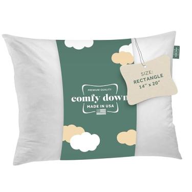 Imagem de Almofada decorativa 35,5 x 50,8 cm, enchimento de penas e penas, capa 100% algodão com 233 fios, enchimento retangular para almofada – Feito nos EUA