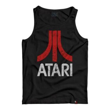 Imagem de Camiseta Regata Atari Games Camisa Retrô Clássicos Anos 80, PP, Preto