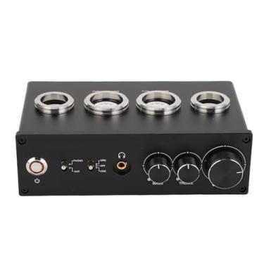 Imagem de Jiawu Pré-amplificador de Mesa Giratória Estéreo Phono de Tubo Com Controle de Graves Agudos para Toca-discos Alto-falante Doméstico HiFi, Material de Liga de Alumínio, Tubos 6E2 6A2, para