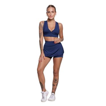 Imagem de Conjunto Fitness Feminino Vekyo – Top com Bojo + Short Saia para Academia e Treino-Feminino