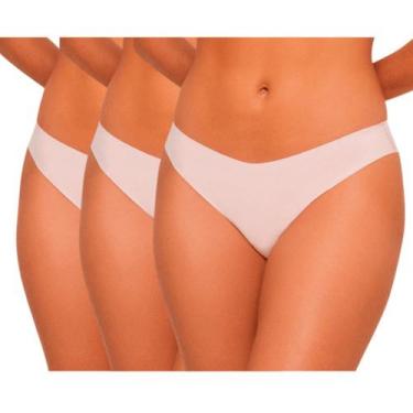 Imagem de Kit 3 Calcinhas Biquíni Corte à Laser Liebe Free 301103, Nude, M