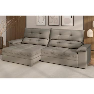Imagem de Sofa 4 Lugares Retratil Reclinavel 260cm Slim Veludo Everest Besthouse