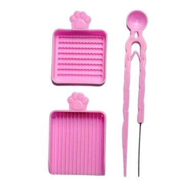 Imagem de oshhni Kit de ferramentas para miçangas de fusão 3x 2,6 mm com bandeja para seleção, ideal para projetos de artesanato com miçangas de fusão, Rosa