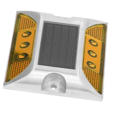 Imagem de Sonew Luzes de Marcação de Solo Com Energia Solar LED à Prova D'água para Entrada de Automóveis Ao Ar Livre Lâmpada de Pico de Estrada para Caminho de Segurança (Amarela)