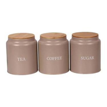Imagem de Generic Conjunto de 3 Potes de Ferro para Armazenamento de Alimentos, com Vedação, Organizadores para Despensa, Ideal para Servir Chá, Farinha e Outros, Style E