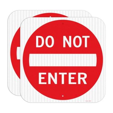 Imagem de GicnKeuz Placa de aviso de segurança de 61 x 61 cm, alumínio refletivo de grau de engenheiro, à prova d'água e resistente ao desbotamento, 2 furos pré-perfurados, fácil de instalar, uso ao ar livre